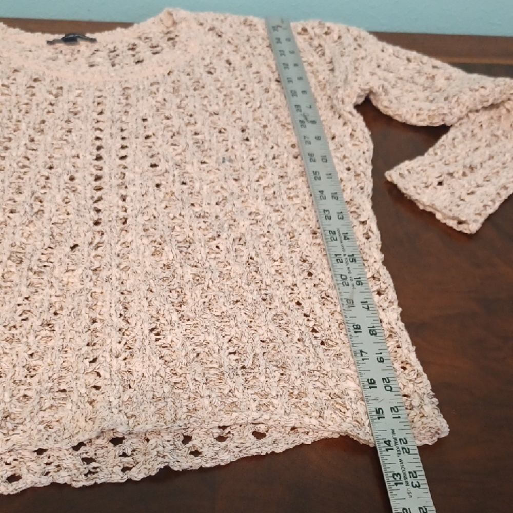 American Eagle Outfitters Cream Crew Neck Sweater with Relaxed Fit - Picture 6 of 8